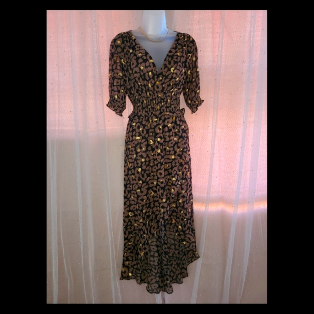 Animal Print Smocked Dress